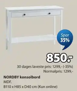 JYSK NORDBY konsolbord tilbud