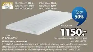 JYSK FRAMVAREN topmadras tilbud