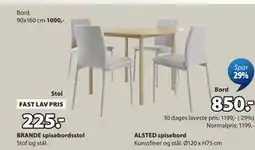 JYSK ALSTED spisebord tilbud