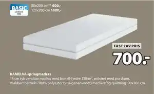 JYSK KAMELVA springmadras tilbud