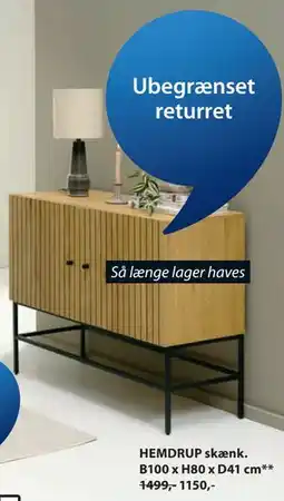 JYSK HEMDRUP skænk tilbud