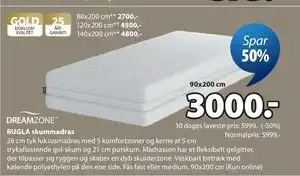 JYSK RUGLA skummadras tilbud