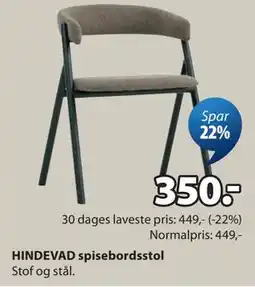 JYSK HINDEVAD spisebordsstol tilbud