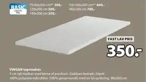 JYSK VINGAN topmadras tilbud