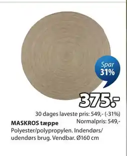 JYSK MASKROS tæppe tilbud