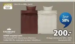 JYSK SANNA sengetøj i satin tilbud