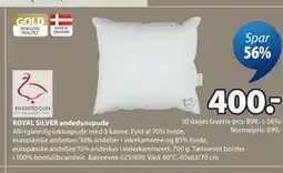 JYSK ROYAL SILVER andedunspude tilbud