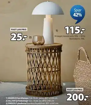 JYSK MARKUS bordlampe tilbud