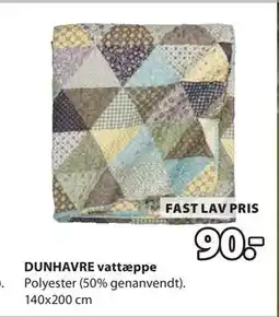 JYSK DUNHAVRE vattæppe tilbud