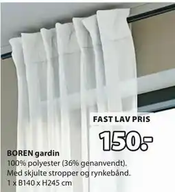JYSK BOREN gardin tilbud