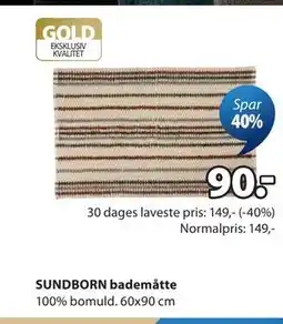 JYSK SUNDBORN bademåtte tilbud