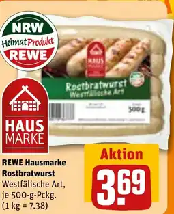 REWE DE REWE Hausmarke Rostbratwurst tilbud