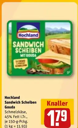 REWE DE Hochland Sandwich Scheiben Gouda tilbud