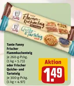REWE DE Tante Fanny Frischer Flammkuchenteig , oder Frischer Quiche- und Tarteteig tilbud