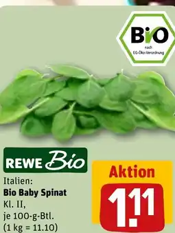 REWE DE REWE Bio Italien: Bio Baby Spinat Kl. II, tilbud