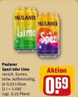 REWE DE Paulaner Spezi oder Limo tilbud