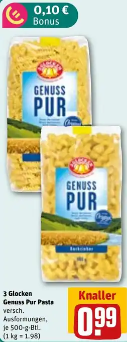 REWE DE 3 Glocken Genuss Pur Pasta tilbud