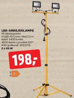 jem & fix LED-arbejdslampe på stativ tilbud