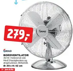 jem & fix BORDVENTILATOR (FORKROMET) tilbud