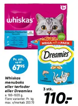 Bilka Whiskas / Dreamies mega pack tilbud