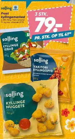 Bilka Salling frost kyllingevarer – 3 stk. 79,- tilbud