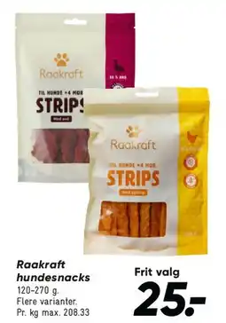 Bilka Raakaft hundesnacks (Strips) tilbud