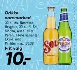 Bilka Drikkevarer (flasker) - f.eks. Sol, Peroni tilbud