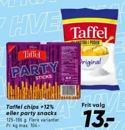 Bilka Taffel chips / Party sticks tilbud
