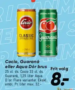 Bilka Cocio / Guarana / Aqua d'Or (dåse/flaske) tilbud
