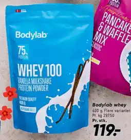 Bilka Bodylab Whey 100 protein powder tilbud