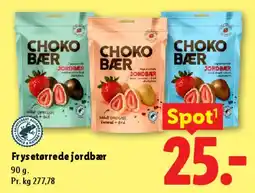 Lidl Choko Bær - frysetørrede jordbær tilbud