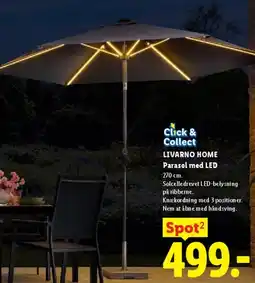 Lidl LIVARNO HOME parasol med LED tilbud