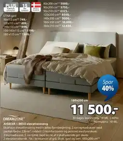 JYSK DREAMZONE elevationsseng (højre top) tilbud