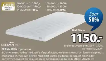 JYSK DREAMZONE topmadras tilbud