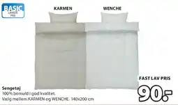 JYSK Sengetøj (KARMEN / WENCHE) tilbud