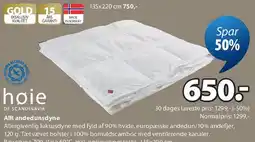 JYSK Høie AIR andedunsdyne tilbud