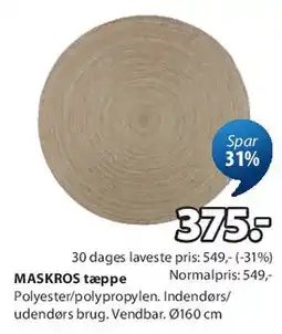JYSK MASKROS tæppe (rund) tilbud