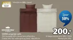 JYSK SANNA sengesæt i satin tilbud