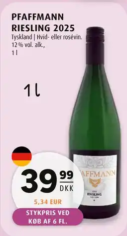 Scandinavian Park PFAFFMANN RIESLING 2025 tilbud