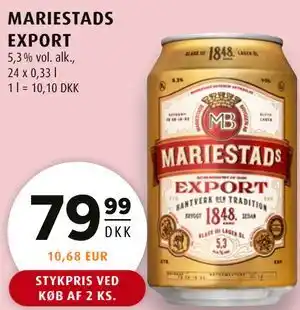 Scandinavian Park MARIESTADS EXPORT tilbud