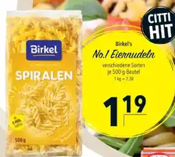 Citti Birkel's No.1 Eiernudeln tilbud