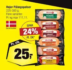 Calle Højer Pålægspølser tilbud