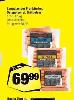 Calle Langelænder Frankfurter, Ostepølser el. Grillpølser tilbud