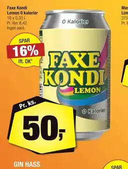 Calle Faxe Kondi Lemon 0 kalorier tilbud