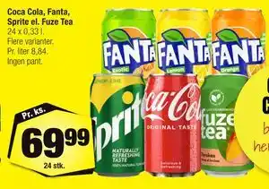 Calle Coca Cola, Fanta, Sprite el. Fuze Tea tilbud