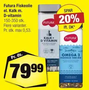 Calle Futura Fiskeolie el. Kalk m. D-vitamin tilbud