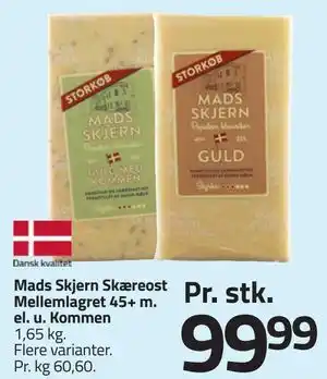 Fleggaard Mads Skjern Skæreost Mellemlagret 45+ m. el. u. Kommen tilbud