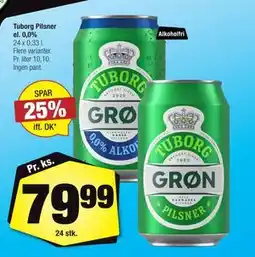 Calle Tuborg Pilsner el. 0,0% tilbud