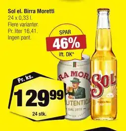 Calle Sol el. Birra Moretti tilbud
