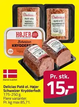 Fleggaard Delicias Paté el. Højer Schweizer Krydderfedt tilbud